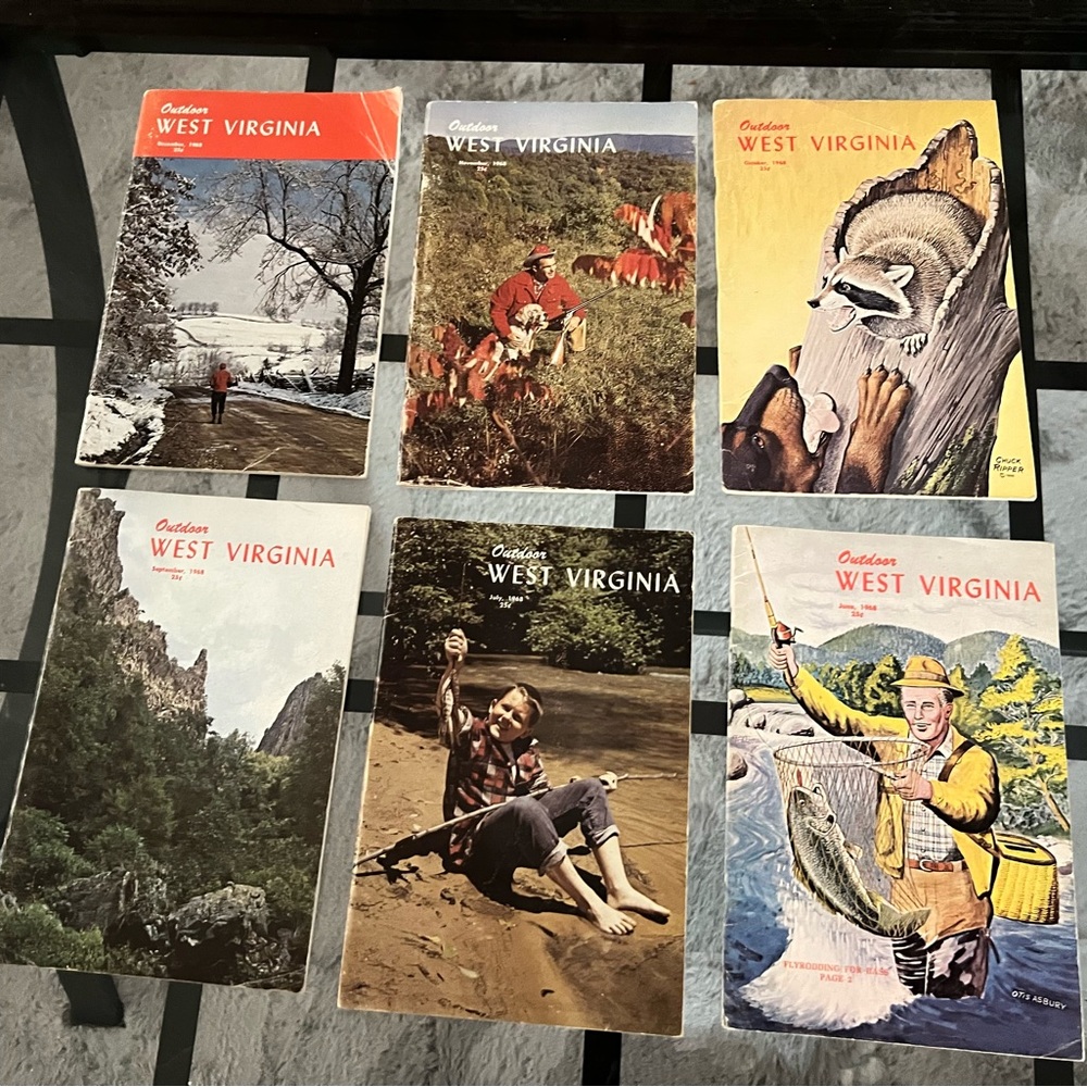 Vintage 1968 Outdoor West Virginia Publications lot of 6 Magazines
